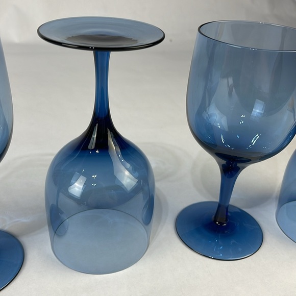 Vintage Blue Crystal Wine Glasses (set of 4) - Picture 8 of 11